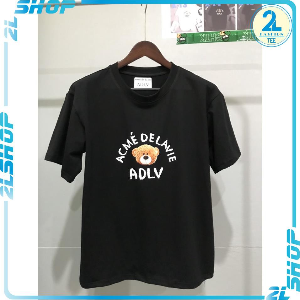 Áo thun Tay Lỡ Unisex  ADLV In Hình Con Gấu ÁcMe ngồi 2021, áo phông nam nữ form rộng JUNSHOP