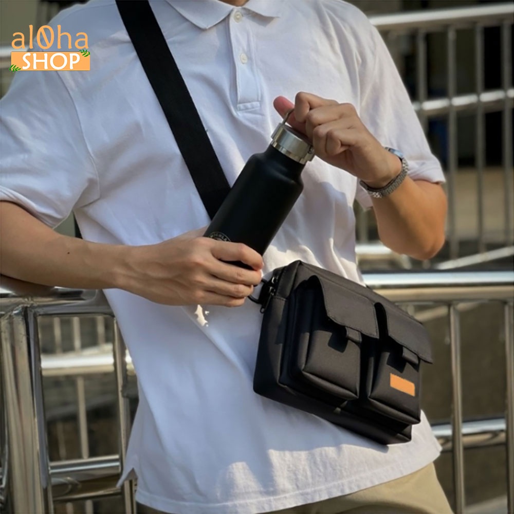 Túi đeo chéo, đeo vai nhiều ngăn vải Oxford cao cấp chống thấm nước, bền bỉ unisex nam nữ - al0ha Shop