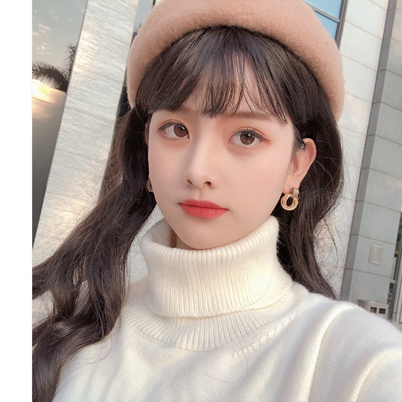 Khuyên Tai Tròn Nhiều Lớp Phong Cách Vintage Hàn Quốc Cho Nữ