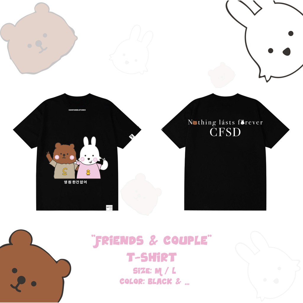 FRIENDS COUPLE T-SHIRT Áo thun ngắn tay form hàn quốc