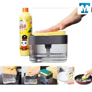 Hộp đựng, để nước rửa chén, bát và miếng rửa chén bát 2 in 1 (Tặng miếng rửa chén)