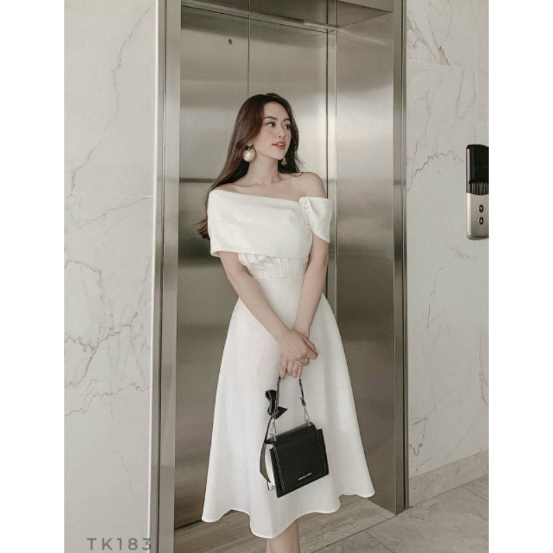 VÁY TRẮNG TRỄ VAI DÁNG DÀI THANH LỊCH | BigBuy360 - bigbuy360.vn