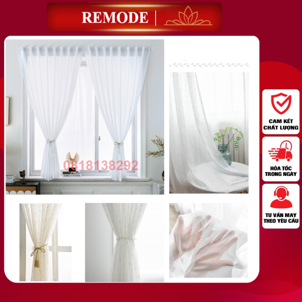 Rèm voan trắng dán tường, dán cửa, treo thanh, decor trang trí cửa sổ cửa chính background chụp ảnh RM-VP
