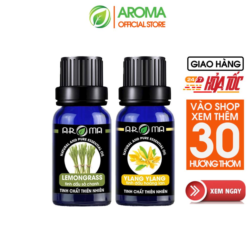 Combo 2 tinh dầu AROMA Sả chanh Lemongrass và Ngọc Lan Tây Y-Lang Y-Lang, tinh dàu thơm phòng, thư giãn