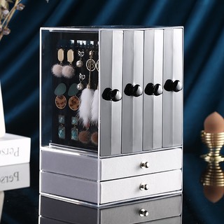 [Sẵn hàng] Hộp đựng khuyên tai, dây chuyền amica 4 cánh 2 ngăn