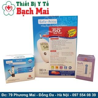 Máy Đo Đường Huyết Safe - Accu Sinocare [TẶNG 50 QUE, 50 KIM + BẢO HÀNH TRỌN ĐỜI]