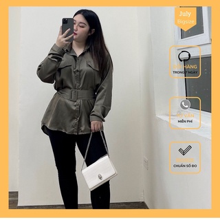 Áo sơ mi dài tay big size, kèm belt, size 58kg - 98kg, mã a10