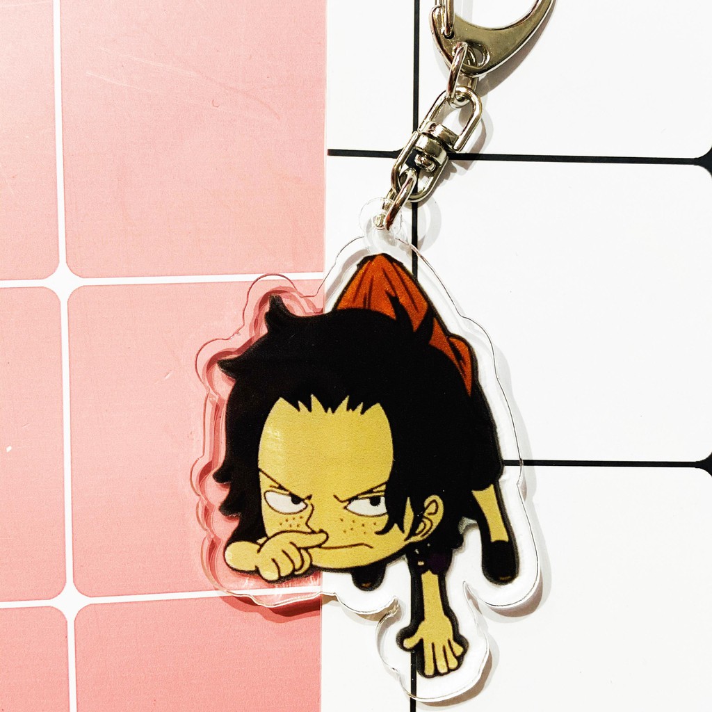 ( Mica trong acrylic ) Móc khóa One Piece Đảo Hải Tặc ver treo người Luffy Ace quà tặng xinh xắn dễ thương anime chibi