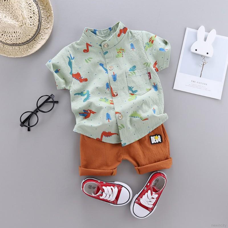 Set Áo Thun Tay Ngắn &amp; Quần Short Cho Bé Trai