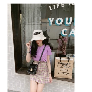 Sét áo phông kèm chân váy kẻ