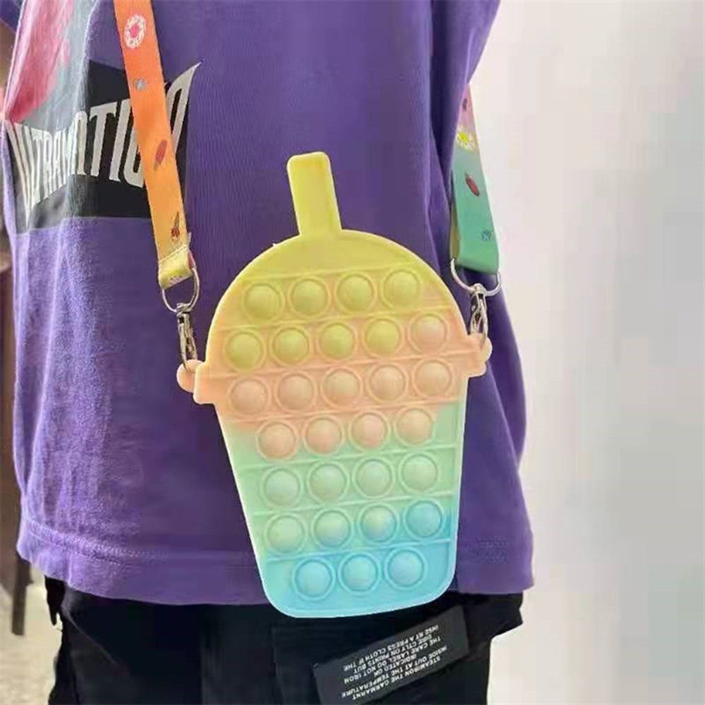 Túi đựng điện thoại/ tiền xu bằng silicon chống căng thẳng họa tiết hoạt hình dễ thương dành cho bé