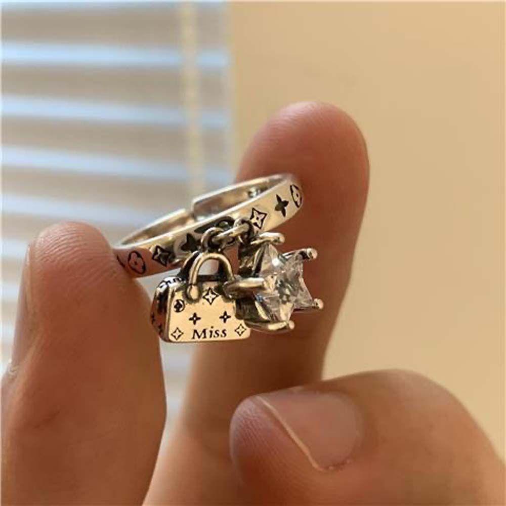 Nhẫn Nữ ANEMONE|Màu Sắc Túi Xách Đính Đá Lấp Lánh Thời Trang|Phong Cách Hàn Quốc Zircon