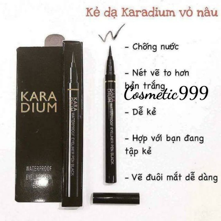 Bút kẻ mắt nước, kẻ mắt karadium WaterProof Eyeliner Pencil hàn quốc chính hãng Cosmetic999