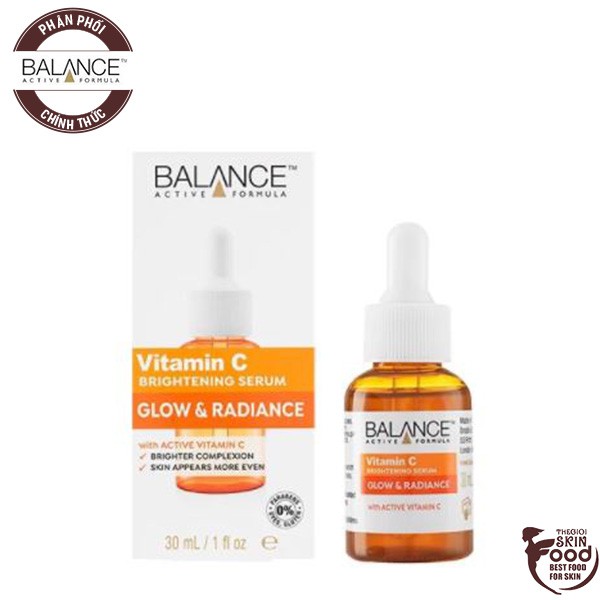 Tinh chất dưỡng trắng da, mờ thâm, dưỡng ẩm Balance Active Formula Serum 30ml (Vitamin C, Niacinamide, Hyaluronic)