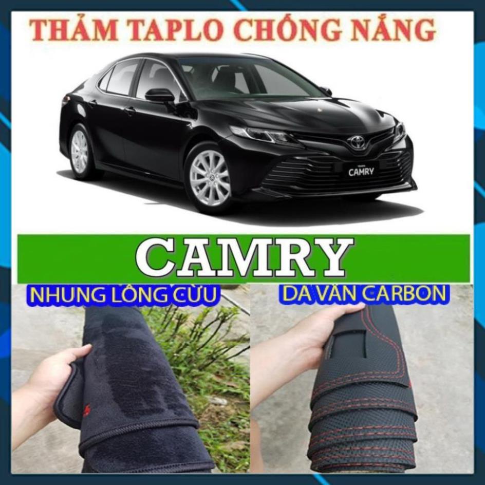 THẢM TAPLO TOYOTA CAMRY LÓT TAPLO XE HƠI CAO CẤP 3 LỚP CÓ CHỐNG TRƯỢT BẢO HÀNH 24 THÁNG DA VÂN CARBON NHUNG LÔNG CỪU