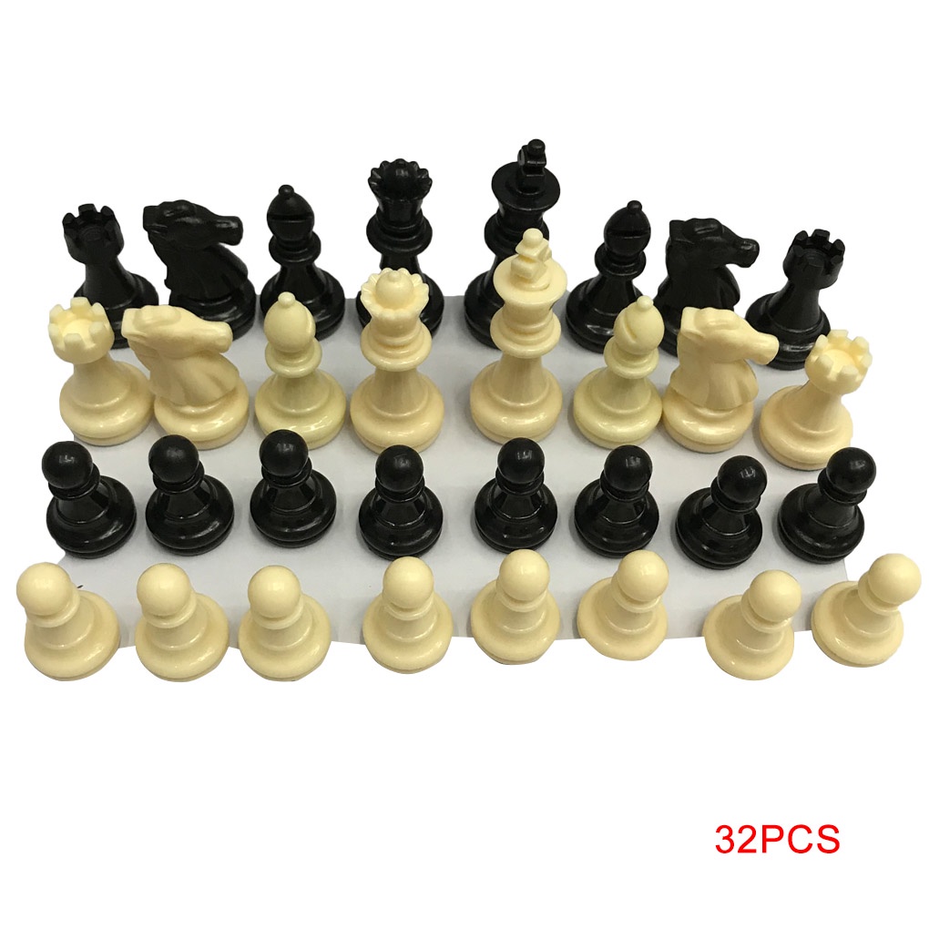 [Mapde] 32 Chess Pieces 6 4cm King Chessmen Adults Children Plastic Chess Figures Tournament Game Toy