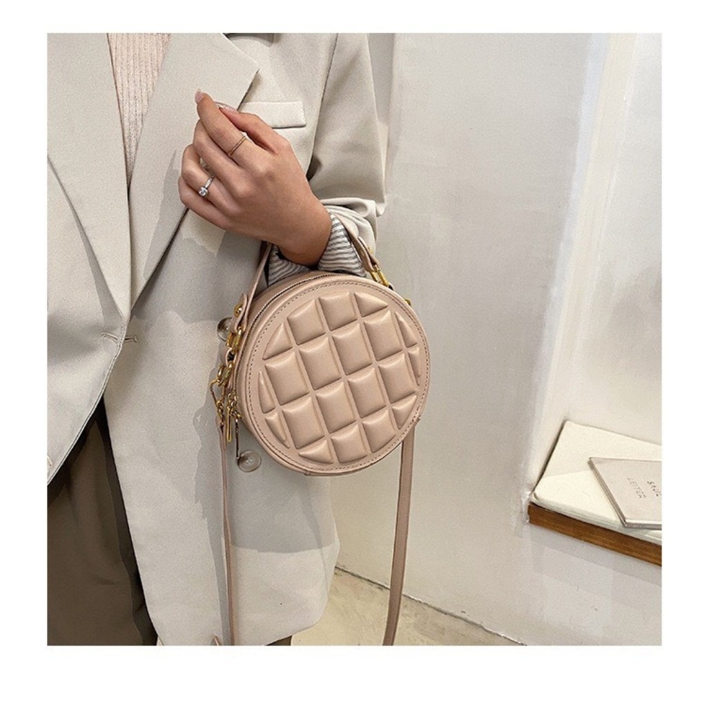 Túi Xách Nữ Dáng Tròn HA76 Kiểu Dáng Đẹp Mắt Chất Da Mềm Mịn Tay Size 18