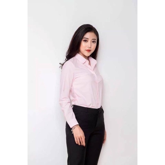 Áo sơ mi nữ công sở màu hồng