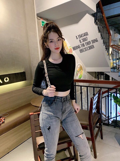 [ Mã WASTRUN4 giảm 10% tối đa 30K đơn 99K] Áo phông, Áo thun dáng Crop trơn dài tay NhiNhiShop | BigBuy360 - bigbuy360.vn