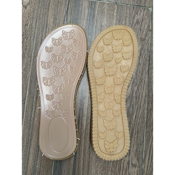 Đế dép nhựa dẻo cao 1cm form nữ - dùng móc len, đan thắt