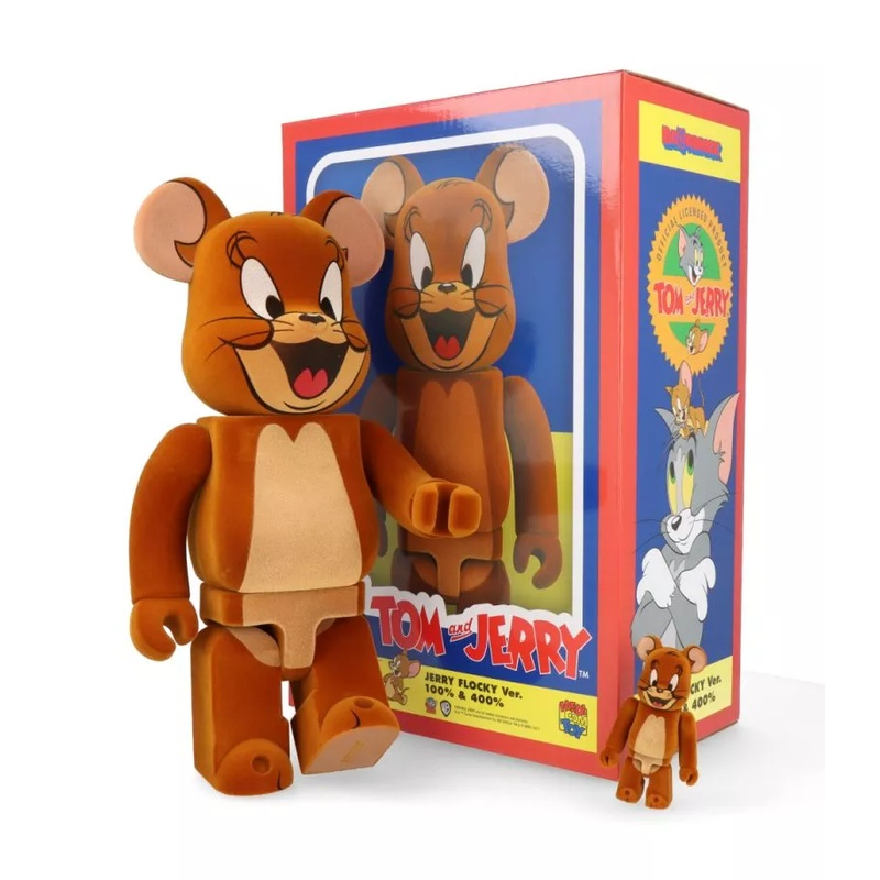 Mô Hình trưng bày decor Bearbrick Jerry Flocky Edition 100% + 400% &amp; 1000%