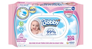 Khăn ướt Bobby (100 tờ)