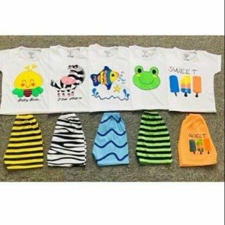 Set 5 bộ cộc trắng cho bé