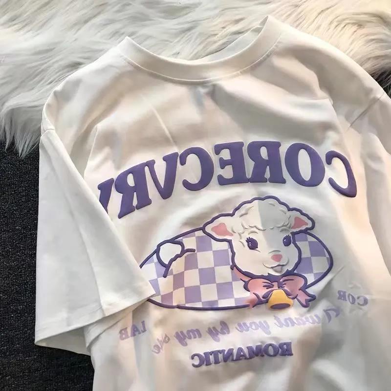 NRVP Áo Thun 100% Cotton Tay Ngắn Dáng Rộng Thời Trang Hàn Quốc Cho Nữ