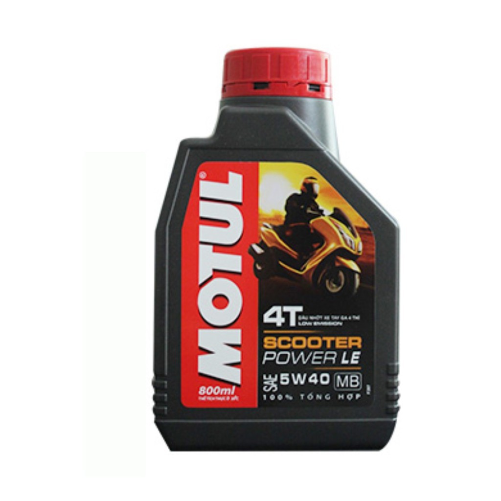 Sản Phẩm Nhớt cao cấp dành cho xe máy tay ga Motul Scooter Power LE 5W40 0,8lit [FREE Phễu rót dầu]