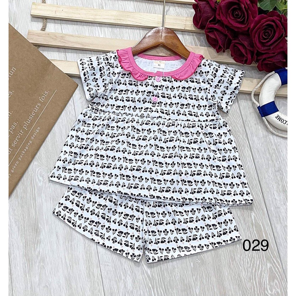 Đồ bộ ngắn tay thun cotton cổ sen cho bé gái (tt)