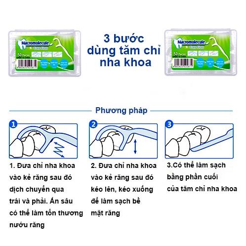 Hộp 50 tăm chỉ khoa khoa, chỉ nha khoa đầu tăm nhỏ, tăm xỉa răng chỉ mảnh bền vệ sinh răng miệng ( tuyển khách sỉ)