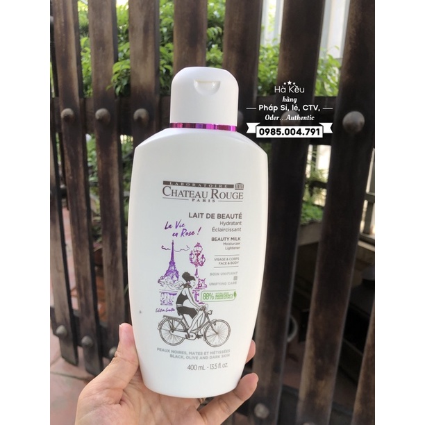 Dưỡng thể kích trắng Chateau Rouge 400ml mẫu mới