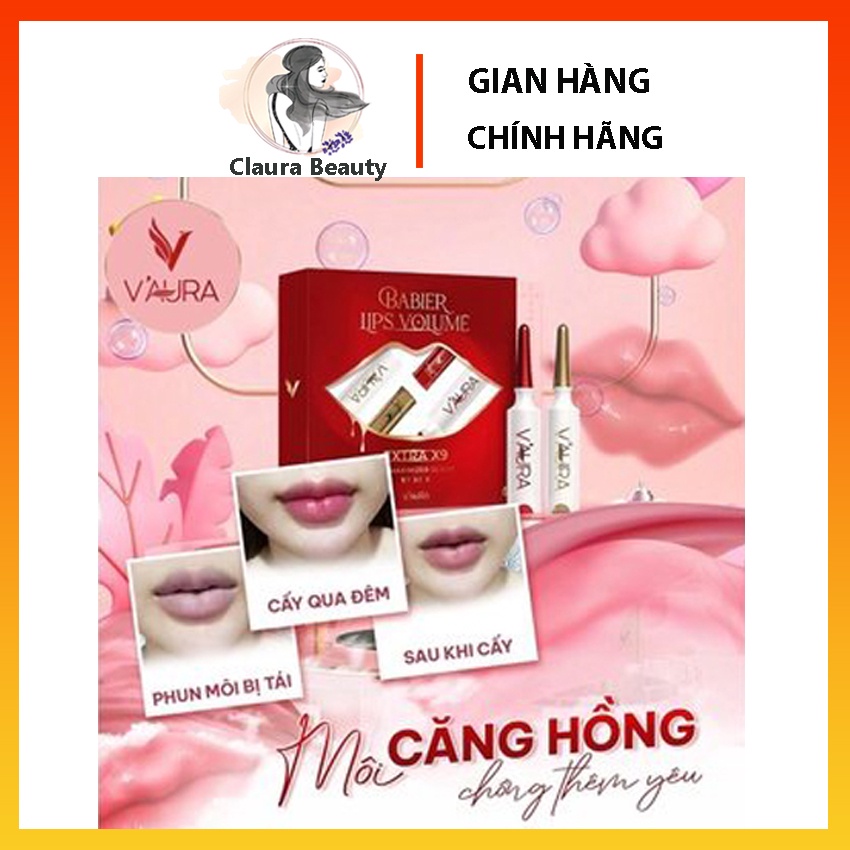 Bộ Tinh Chất Cấy Màu Môi Vaura Babier Lips Volume - Khử Thâm Môi - Giúp Môi Hồng Tự Nhiên - Mẫu Mới Nhất Claura Beauty