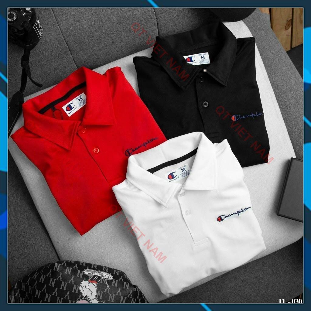 [ẢNH THẬT] ÁO POLO THÊU CHỮ CHAMPION CHẤT THUN CÁ SẤU, ÁO THUN NAM CỔ ĐỨC QTVN | BigBuy360 - bigbuy360.vn