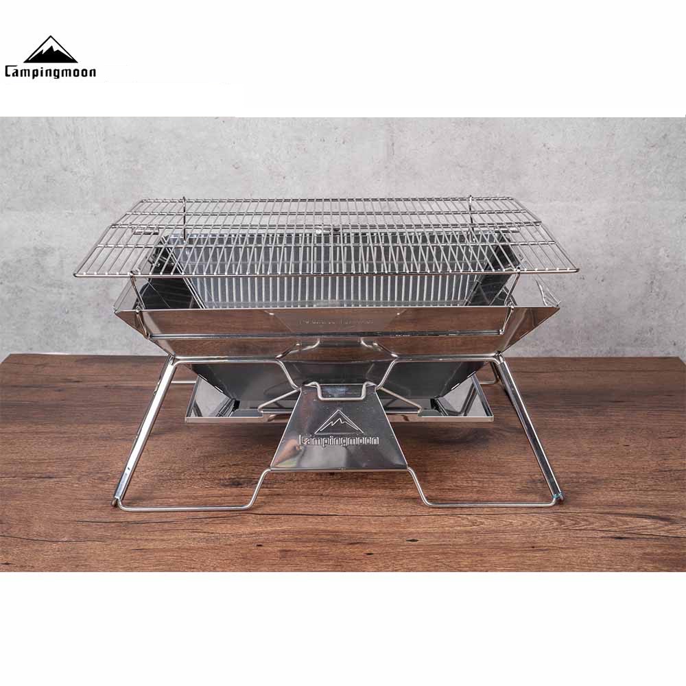 Bếp Nướng Than Hoa Dã Ngoại Cắm Trại Camping Moon Bếp Nướng BBQ Du Lịch Ngoài Trời Gấp Gọn Kèm Túi Đựng VT169