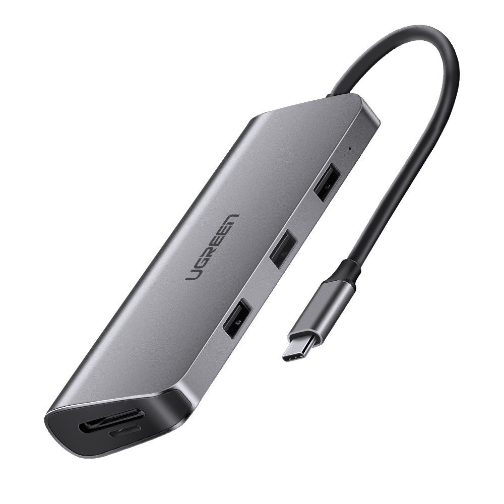 Bộ chuyển USB C to HDMI+VGA+USB 3.0+LAN 1Gbps + Card Reader Ugreen 40873 - Ugreen 40873