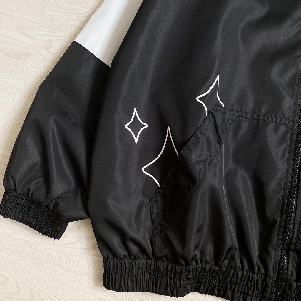 Khoác Gió Bomber 2 Lớp Nam Nữ Dáng Rộng Chun tay Phối Thân SLC Uzzlang