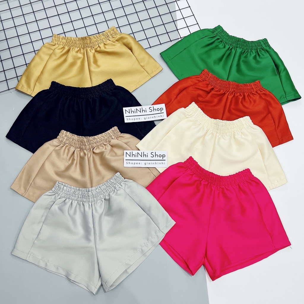 Quần short phồng tacta 2 túi, Quần đùi nữ cạp chun CS675 - NhiNhi Shop
