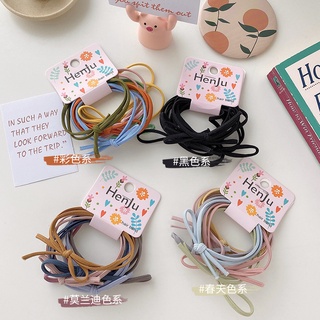 Set 6 Dây Thun Cột Tóc Co Giãn Nhiều Màu Sắc