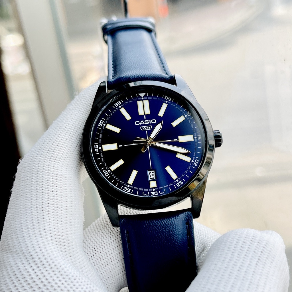 Đồng hồ nam dây da Casio MTP-VD02BL-2E chính hãng