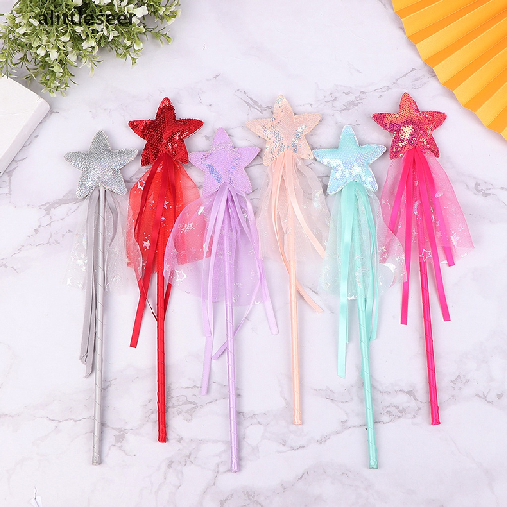 【ER】 Cute Dreamlike Five Pointed Star Fairy Wand Kids Stick Halloween Cosplay Props .