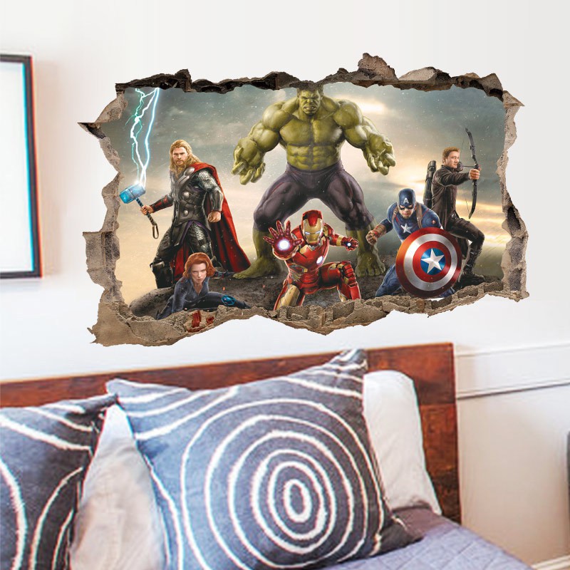 Decal dán tranh 3D Avengers - Biệt đội siêu anh hùng 2 AmyShop