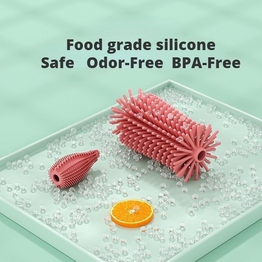 Bộ 3 Cọ Rửa Bình Sữa Bằng Silicon Mềm Xoay 360 Độ Tiện Dụng° Bàn Chải Vệ Sinh Bình Sữa Em Bé Có Tay Cầm Xoay Tiện Dụng