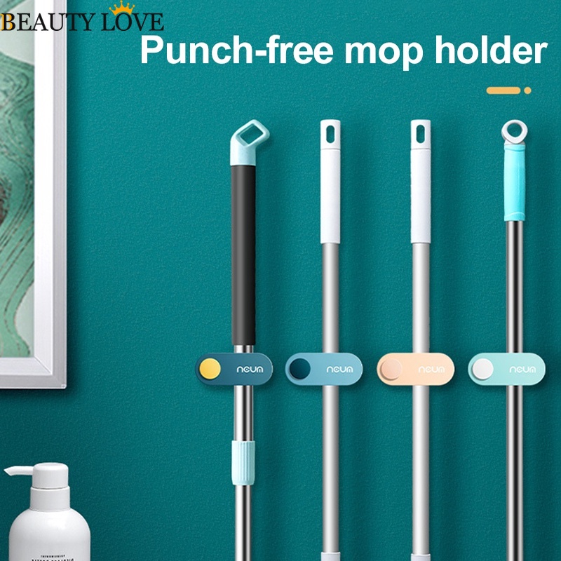 1 Giá Đỡ Cây Lau Nhà + Kẹp Treo Cây Lau Nhà Tiết Kiệm Không Gian Không Để Lại Dấu Tiện Dụng