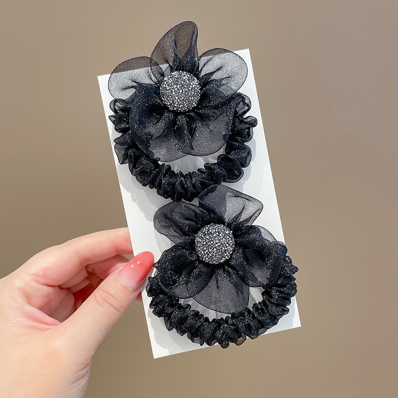 Dây Buộc Tóc Đuôi Ngựa Họa Tiết Hoa Đính Đá Dễ Thương Cho Nữ