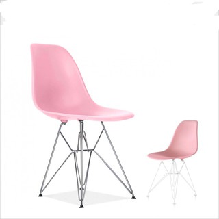 Ghế eames mặt nhựa PP chân sắt mạ