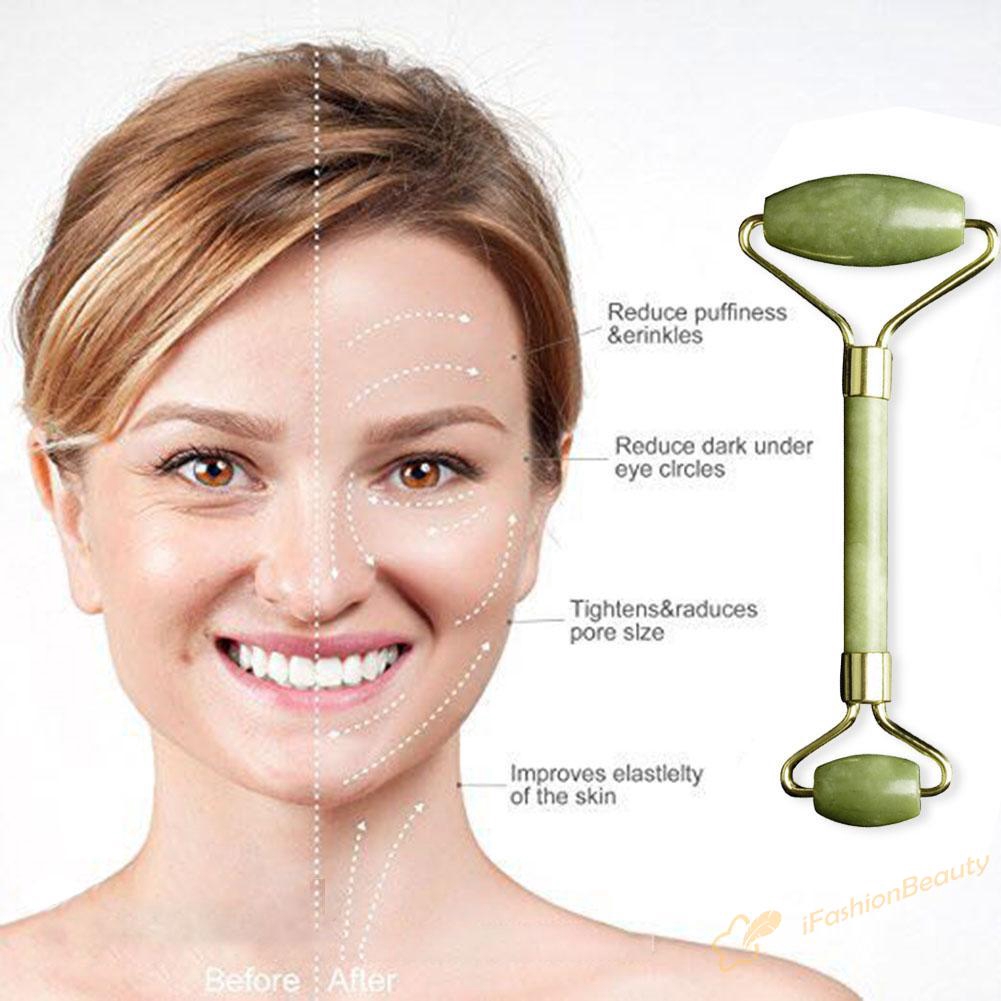 if▶2pcs Natural Jade Massage Roller Guasha Board SPA Therapy Skin Beauty Care♣