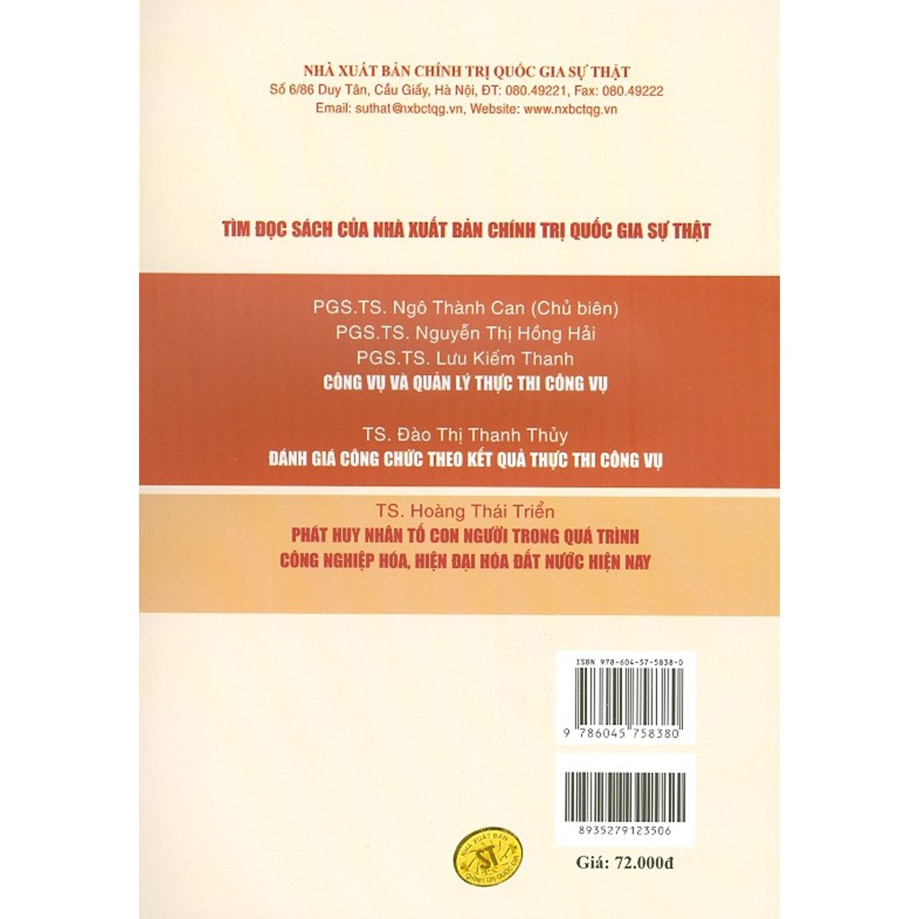 Sách - Tuyển Dụng Công Chức Dựa Trên Năng Lực – Một Số Vấn Đề Lý Luận Và Thực Tiễn (Sách Chuyên Khảo) | BigBuy360 - bigbuy360.vn