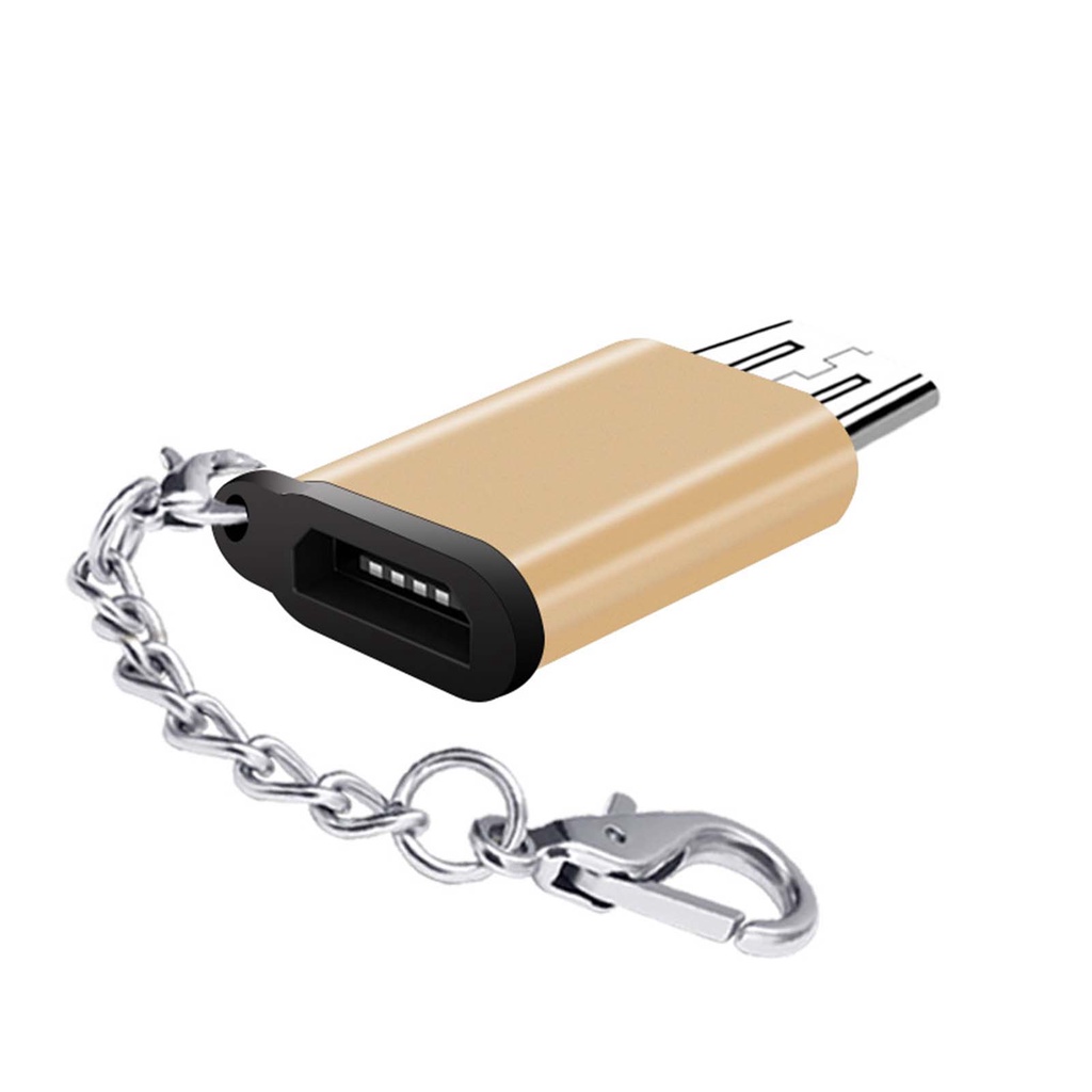 Đầu Chuyển Đổi OTG Type c Sang Micro V8 Bằng Hợp Kim Nhôm Kèm Móc Khóa Tiện Dụng