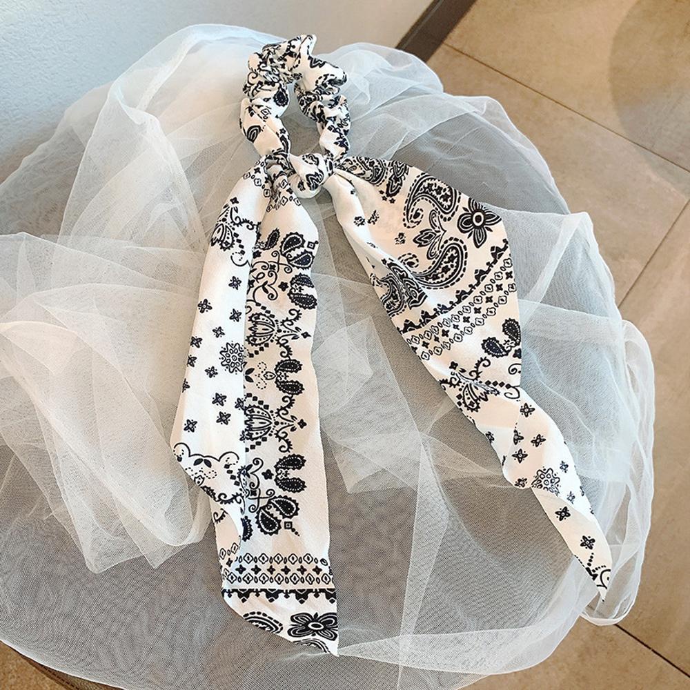 Dây Cột Tóc Đuôi Ngựa In Họa Tiết Hoa Phong Cách Bohemian Đơn Giản Cho Nữ Giá Đỡ